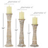 Traditional Brown Wood Candle Holder Set 51327