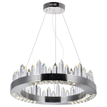 CWI LIGHTING 1218P18-613 LED Chandelier with Polished Nickel Finish