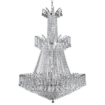 Artistry Lighting Victoria Pandluque Crystal Chandelier, Chrome, 32"x43"