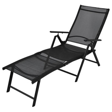 vidaXL Patio Lounge Chair Outdoor Sunbed Folding Sunlounger for Beach Aluminum