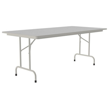 Correll 36"W x 96"D Melamine Top Folding Table in Gray Granite
