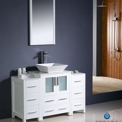 Fresca Torino 48'' Modern Bathroom Vanity Two Side Cabinets FVN62-122412WH-VSL - Bath Products