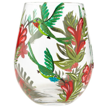 "Hummingbird" Stemless Wine Glass