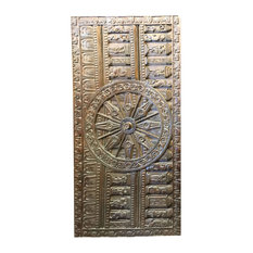 Mogulinterior - Antique Vintage Carved Panel Sun Temple Chakra Headboard Wall Hanging - Wall Accents