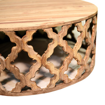 Sari 42" Open Trellis Solid Wood Coffee Table