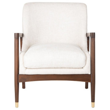 Safavieh Couture Flannery Mid Century Accent Chair Cream