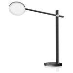 MORSTAR - 23'' LED Aluminum Alloy Office Table Lamp, Black - SOFT LIGHT: Through the diffuser, light guide, reflector and other multiple filter layers, making the light more soft. No LED beads or spots visible from the light panel. Touch button, with dimming function, long press to choose the brightness you like. Gentle on the eyes and effectively reduce eye-fatigue. No glaring, ghosting and flickering.