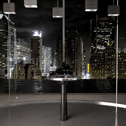 High-end Free Standing Bathroom Sink | Black and Silver - Bathroom Sinks