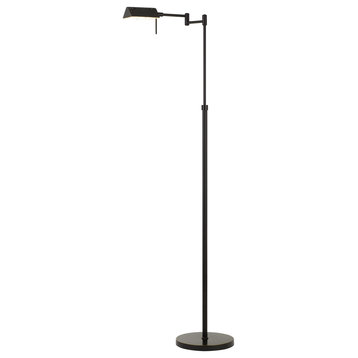 Metal Adjustable Swing Floor Lamp, Dark Bronze