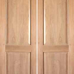 Rustic-3 Interior Tropical Hardwood 2 Panel Double Door - Interior Doors