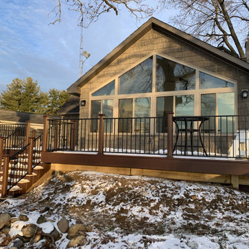 Sunroom Addition and Composite Deck Overlooking Lake