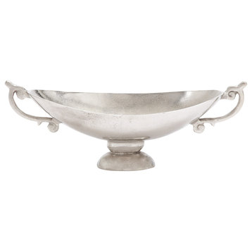 Traditional Silver Aluminum Metal Decorative Bowl 27454