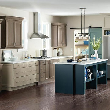 Diamond Cabinets: Transitional Kitchen with Blue Island