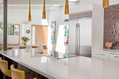 Mid-century modern kitchen photo in Other