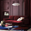 Upholstered Functional Small Space Sectional Futon Sofa, Burgundy