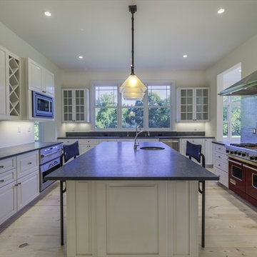 MATTITUCK: WIDE PLANK RUSTIC YELLOW PINE INSTALLED, BLEACHED & STAINED/ WB POLY