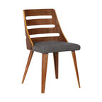 Storm Mid-Century Dining Chair, Walnut, Charcoal