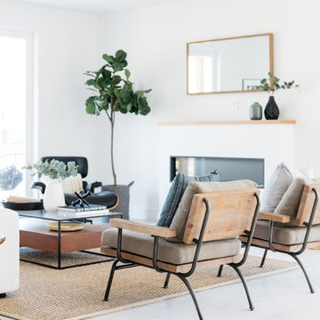 American Modern Farmhouse with White Floors