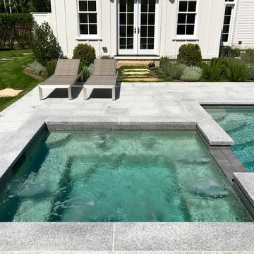 French Grey Pebble Sheen w/ Rodio Tile and Grey Granite Patio