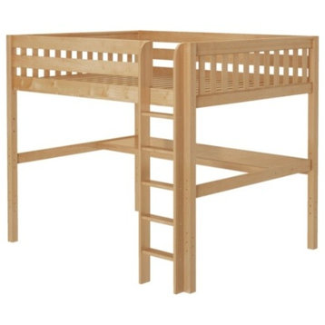 Bennett Natural Queen Loft Bed with Desk, Loft Bed With Desk Only