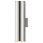 Maxim - Maxim Outpost 2-Light 22"H Outdoor Wall Sconce 86405AL - Brushed Aluminum - Classic cylinder up and down lights provide directional light without glare. Available in 3 sizes with both incandescent and LED versions. Available in Architectural Bronze, Aluminum, or Black.