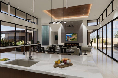 Family room - contemporary family room idea in Phoenix