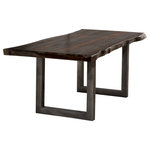 Hillsdale Furniture - Hillsdale Emerson Rectangle Dining Table - The Hillsdale Furniture Emerson Dining Table is the perfect combination of rustic style with industrial and farmhouse design. Constructed from Gray Sheesham wood. This rectangular dining table features a manufactured live edge and Gray metal base -- creating a harmonious balance of natural and man-made materials that complements multiple styles of décor. Assembly required.