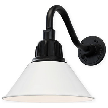 Wall Mount Cone Shade, White and Black
