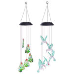 Yescom - 2-Piece Solar Color Changing Led Wind Chime Light Hummingbird xmas Tree - Features: