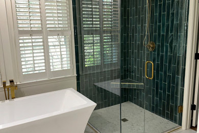 Inspiration for a modern bathroom remodel in Atlanta