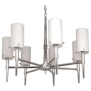 Nuvo 60//1066 5 Light Chandelier with White Opal Glass