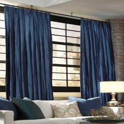 Custom Draperies with a magic color of blue and fullness! - Curtains