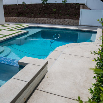 Poolside Steps and Terraced Landscape