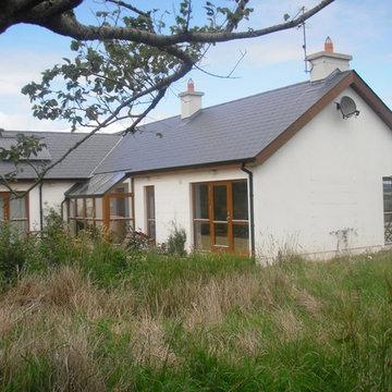 Completed house, solar panel and landscaping,