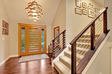 Transitional staircase photo in Seattle