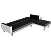 vidaXL Sofa Bed Sleeper Sectional Sofa Bed Artificial Leather Black and White