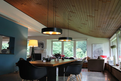 Design ideas for a large modern open plan dining in Hamburg.