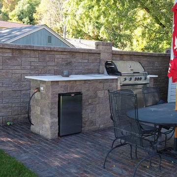 Allan Block Barbeque in Outside Kitchen