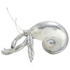 Coastal Silver Polystone Hermit Crab Sculpture, 7" x 11" x 9" 79955