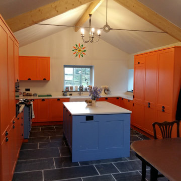 Orange and blue Kitchen