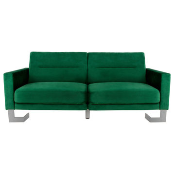 Safavieh Tribeca Foldable Futon Bed, Emerald/Steel