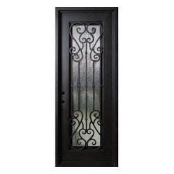 REDONDO- WROUGHT IRON DOOR | FRAME & GLASS W/ HEART & S-SHAPED SCROLLS | - Interior Doors