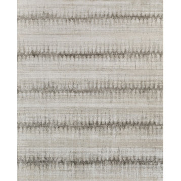 Chroma Handmade Hand Loomed Wool and Bamboo Silk Charcoal/Gray Area Rug, 9'x12'