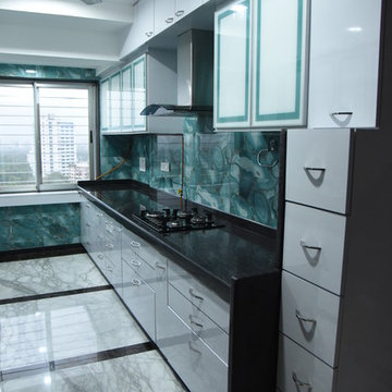 monochrome kitchen