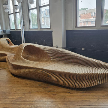 Outdoor Bench "Stratum" | Custom Parametric Wooden Outdoor Bench