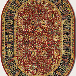 Royal Kashimar Cypress Garden Persian Red Oval Area Rug - Area Rugs