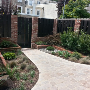 Japanese themed pocket garden and container roof deck garden