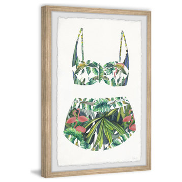 "Tropical Forest Swimsuit" Framed Painting Print, 16"x24"