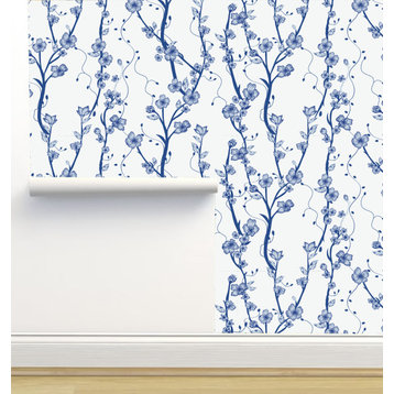 Cherry Blossom Lapis Blue Wallpaper by Monor Designs, Sample 12"x8"