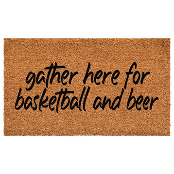 Calloway Mills Gather here for Basketball and beer Doormat, 24'' X 36''